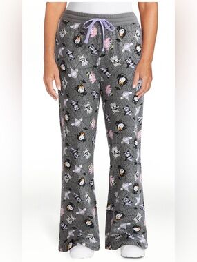 Hello Kitty Women’s Pewter Grey Halloween Print Fleece Jogger Pants